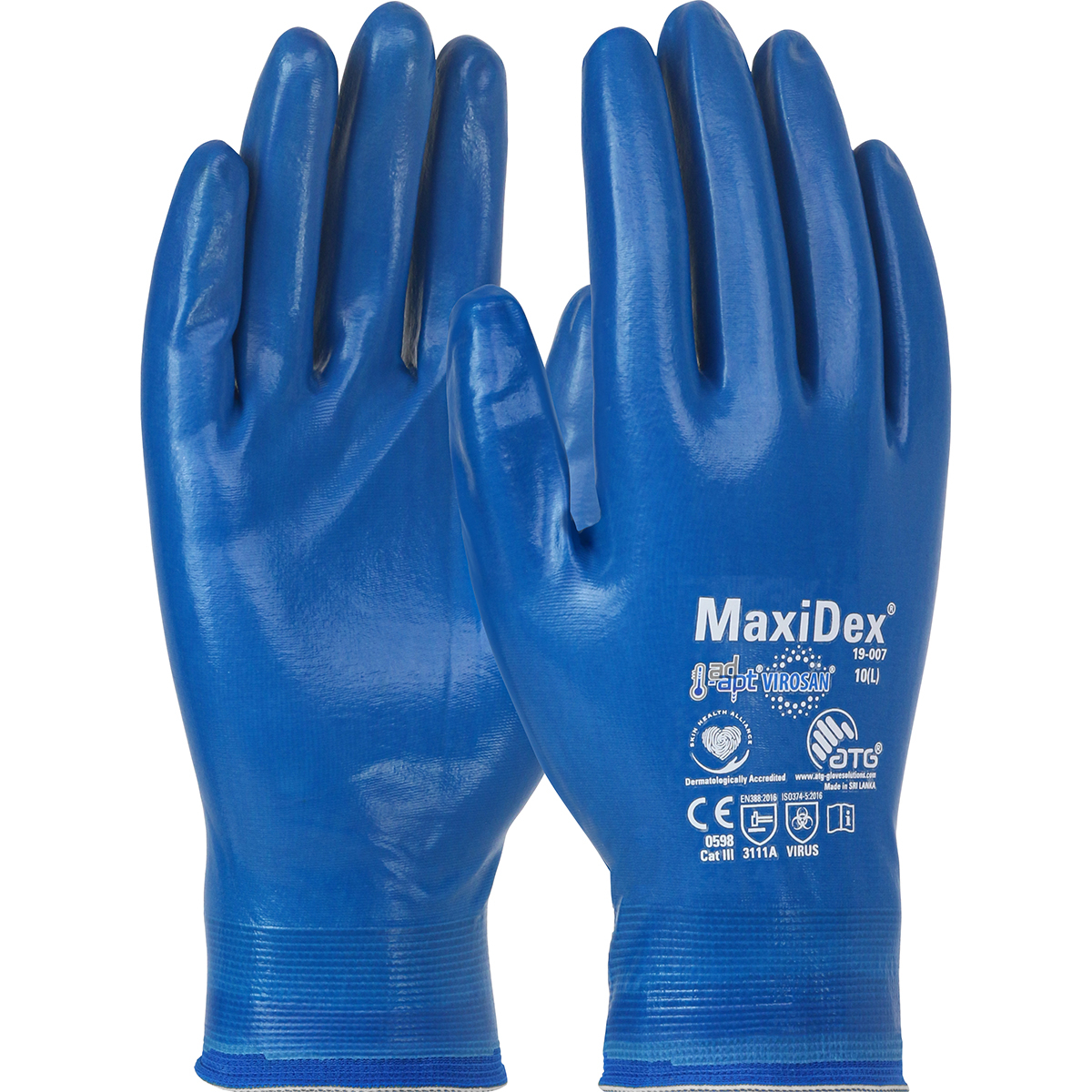 MaxiDex ViroSan Nitrile Coated Gloves