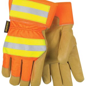 MCR Hi-Vis Orange Lined Pigskin Gloves