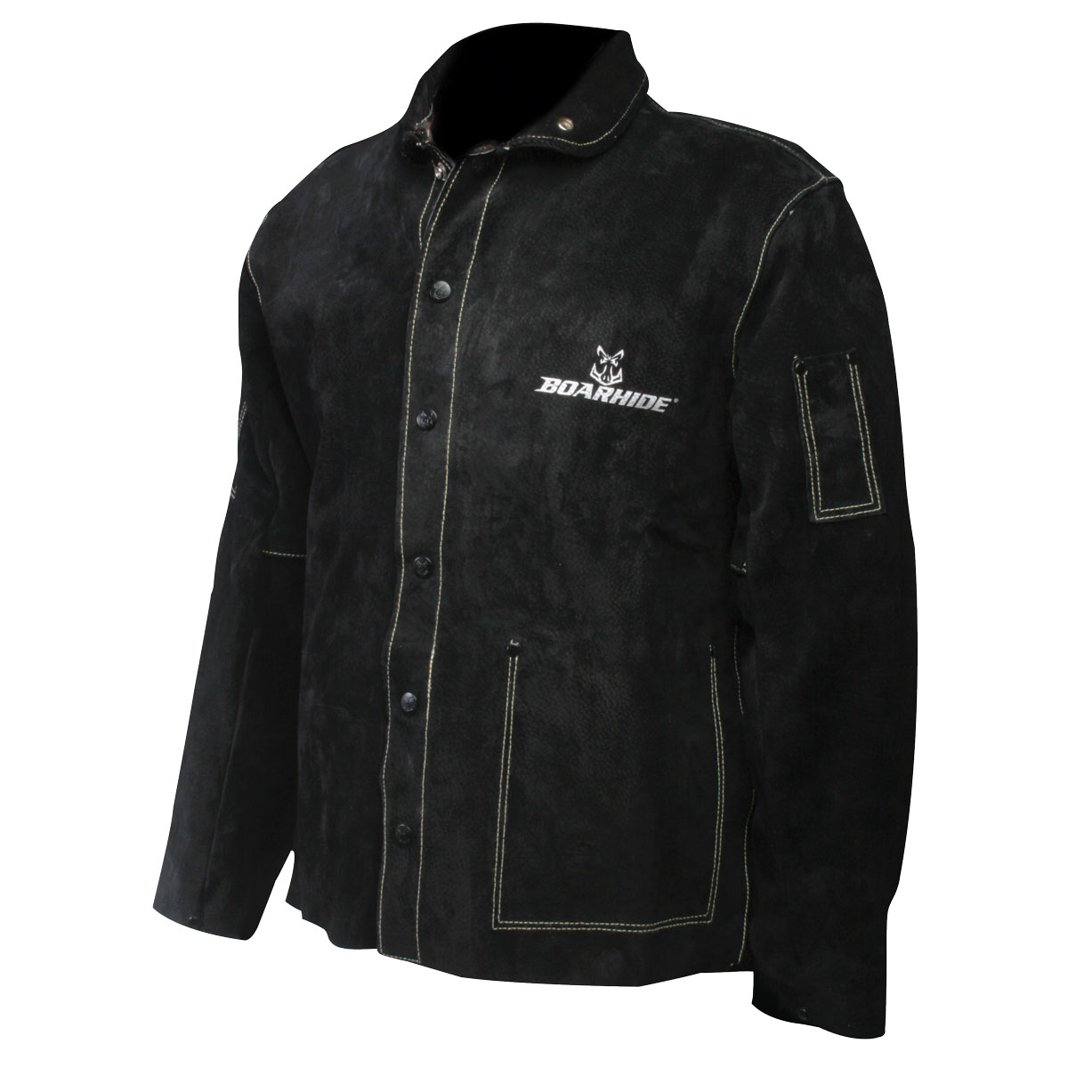 Caiman Black Boarhide Welding Coat-Jacket