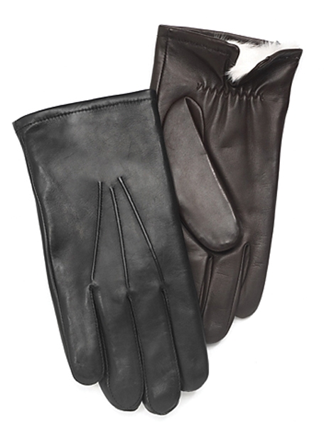 Cire Men's Rabbit Fur Lined Leather Gloves - Image 1