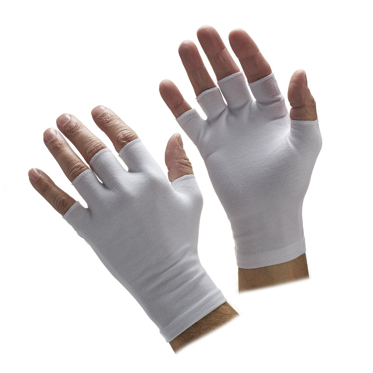 Half-Finger White Spandex Gloves