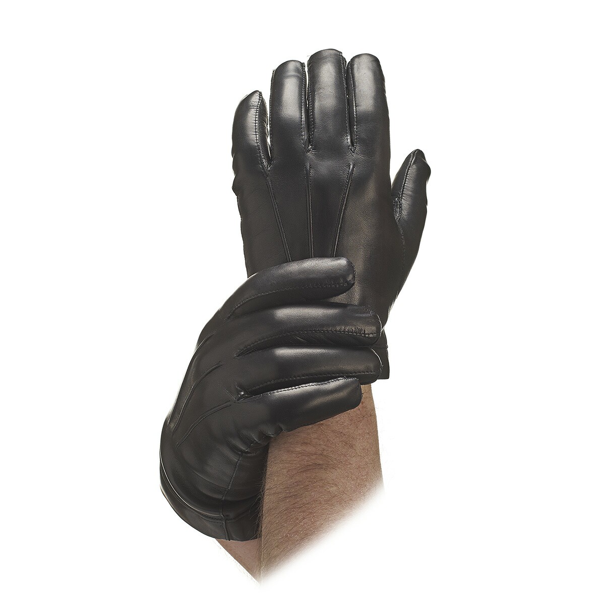 Men's Black Unlined Leather Gloves