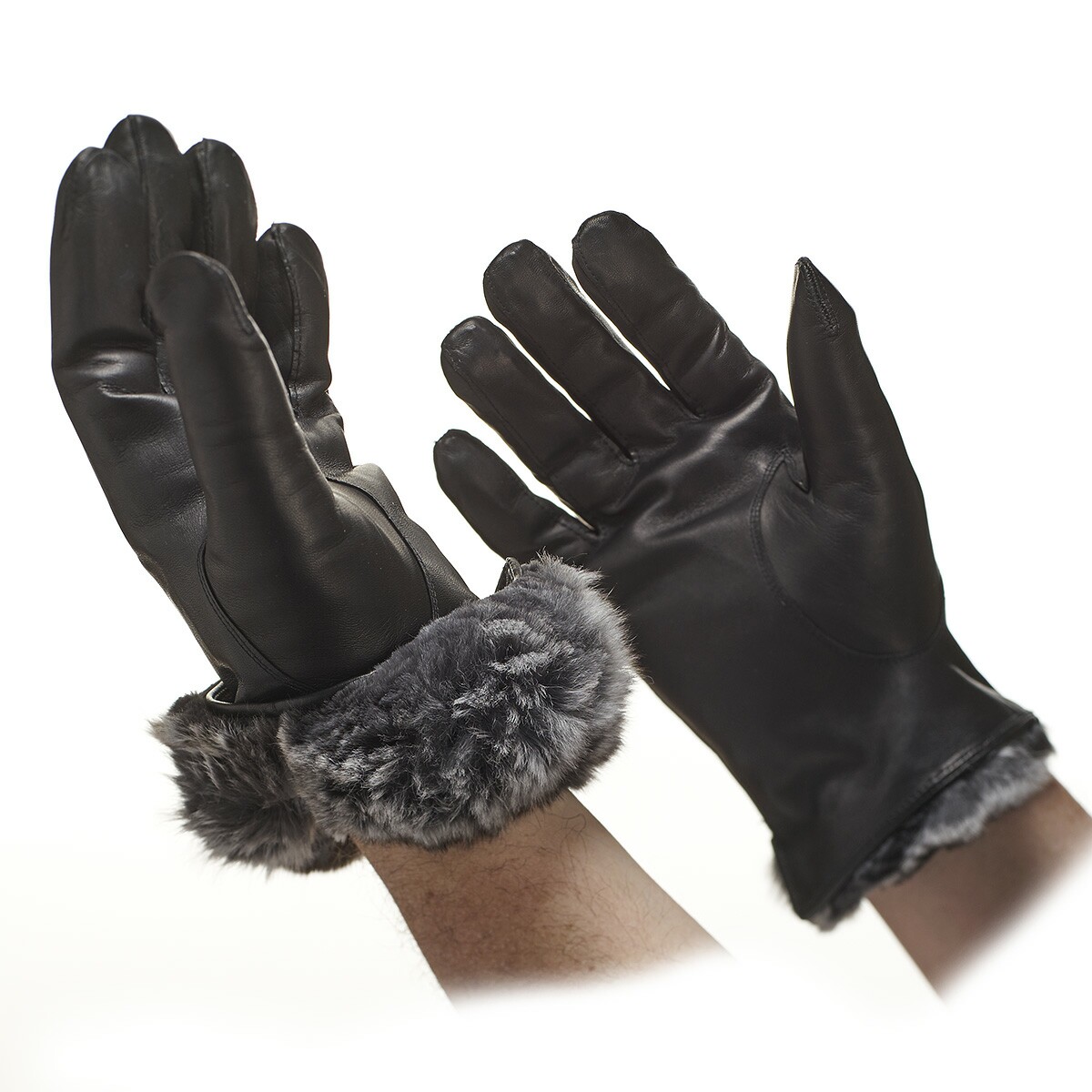 Men's Chinchilla Leather Gloves - Image 4