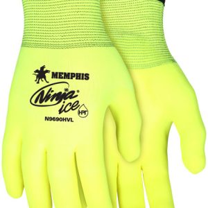 MCR Ninja ICE Coated High Visibility Lime Gloves